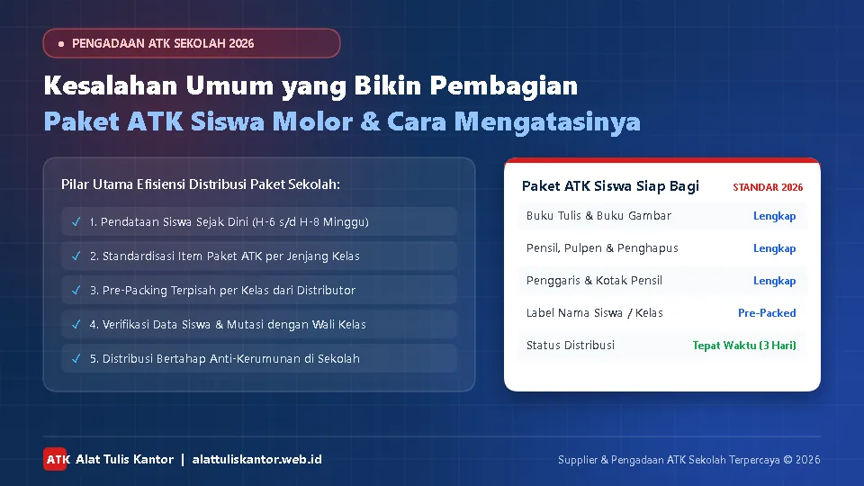 Kesalahan Umum yang Bikin Pembagian Paket ATK Siswa Molor