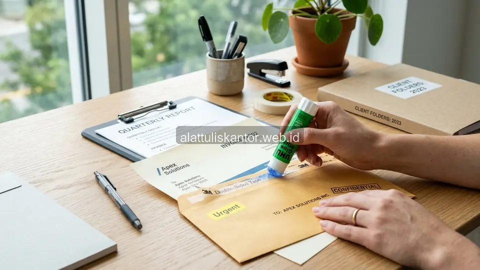 Penggunaan Lem Kertas Stick dan Double Tape pada Dokumen Kantor