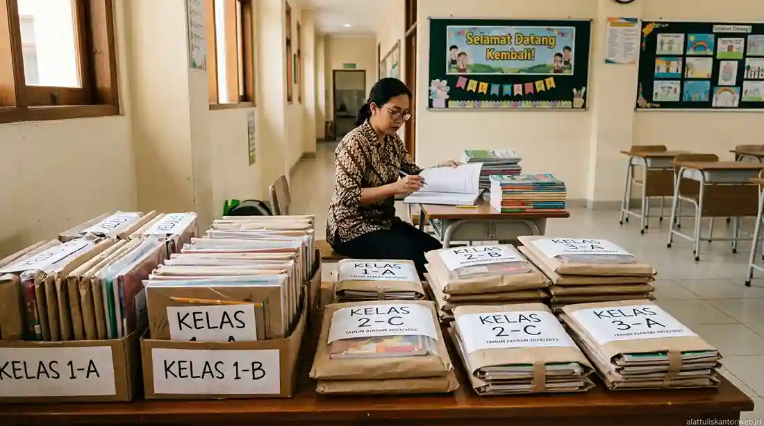 Pre-packing paket ATK sekolah per kelas